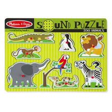 Load image into Gallery viewer, Zoo Animals Sound Puzzle - 8 pieces