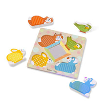 Load image into Gallery viewer, First Play Wooden Touch and Feel Puzzle Peek-a-Boo Pets With Mirror