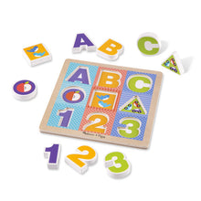 Load image into Gallery viewer, First Play Wooden ABC-123 Chunky Puzzle