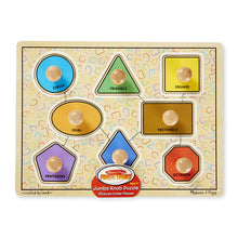 Load image into Gallery viewer, Deluxe Jumbo Knob Wooden Puzzle - Geometric Shapes (8 pcs)