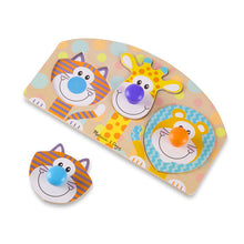 Load image into Gallery viewer, First Play Wooden Jumbo Knob Safari Animal Puzzle