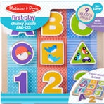 Load image into Gallery viewer, First Play Wooden ABC-123 Chunky Puzzle