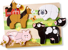 Load image into Gallery viewer, Chunky Wooden Jigsaw Puzzle - Farm Animals