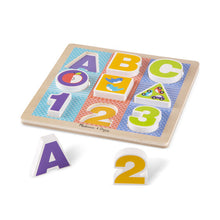 Load image into Gallery viewer, First Play Wooden ABC-123 Chunky Puzzle
