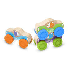 Load image into Gallery viewer, First Play Wooden Animal Stacking Cars
