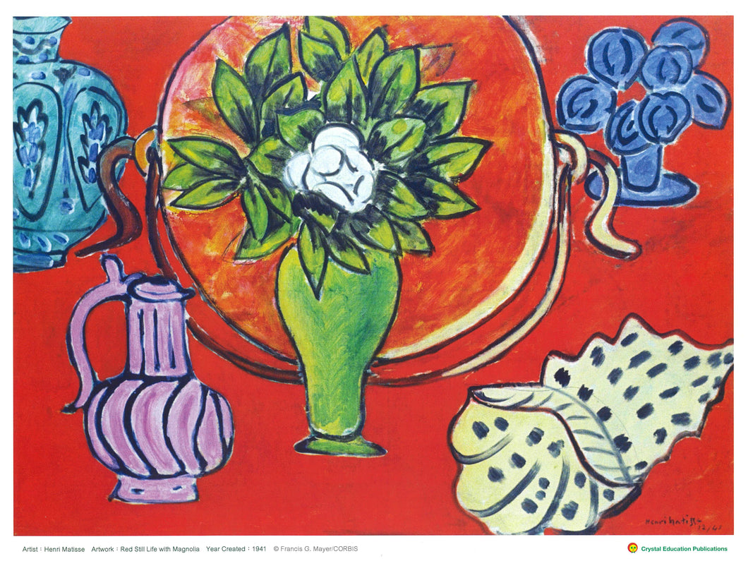 Red Still Life with a Magnolia (Henri Matisse, 1942) 木蘭花靜物