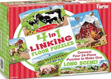 Load image into Gallery viewer, Farm 4-in-1 Linking Floor Puzzles 96 pieces
