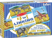 Load image into Gallery viewer, Safari 4-in-1 Linking Floor Puzzle 96 pieces
