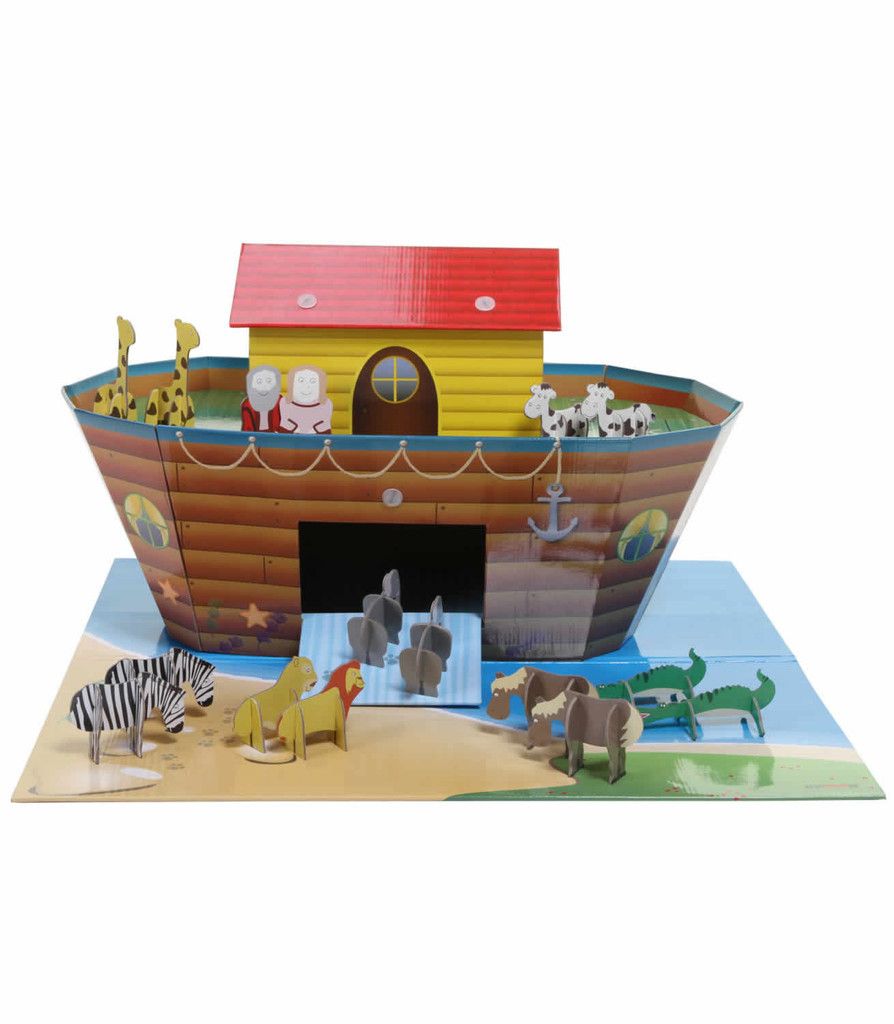 KROOM Noah's Ark Play Set - with play mat and set of 16 figures
