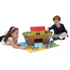 KROOM Noah's Ark Play Set - with play mat and set of 16 figures